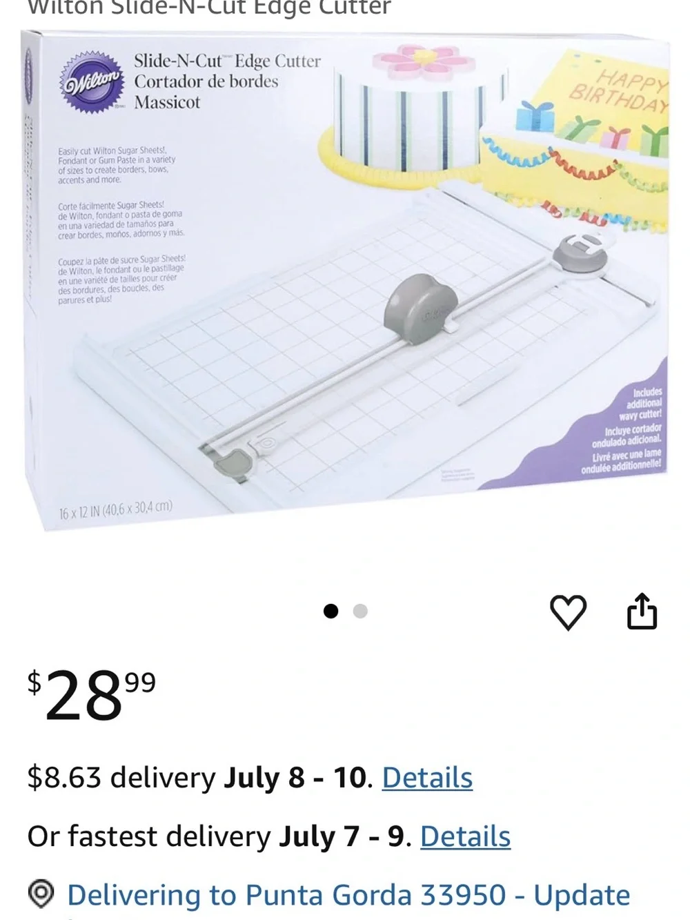 Wilton Slide-N-Cut Edge Cutter in White and Gray